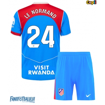 Atletico Madrid Robin Le Normand #24 Echipament de Fotbal Replică 2025-26 Copii Treilea (+ Șorturi)